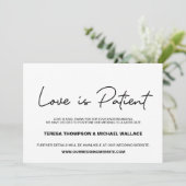 Verandering van plannen Liefde is Patient Wedding  Kaart (Staand voorkant)