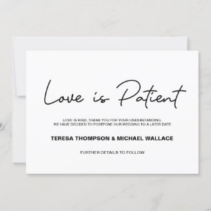 Verandering van plannen Liefde is Patient Wedding  Kaart