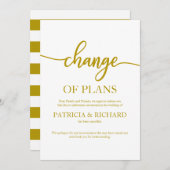 Verandering van plannen met uitstel van het huweli kaart (Voorkant / Achterkant)