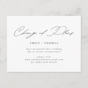 Verandering van plannen Minimalistisch modern scri Briefkaart