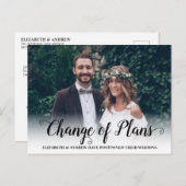 Verandering van Plannen Moderne Calligrafie Script Aankondigingskaart (Voorkant / Achterkant)