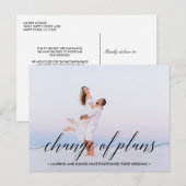 VERANDERING VAN PLANNEN Moderne typografie landsch Aankondigingskaart (Voorkant / Achterkant)