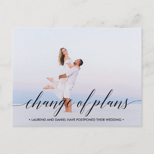 VERANDERING VAN PLANNEN Moderne typografie landsch Aankondigingskaart (Voorkant)