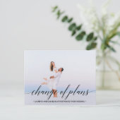 VERANDERING VAN PLANNEN Moderne typografie landsch Aankondigingskaart (Staand voorkant)