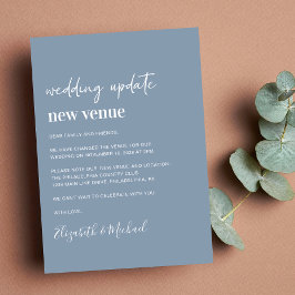 Verandering van plannen Nieuwe Venue Dusty Blue We Aankondiging