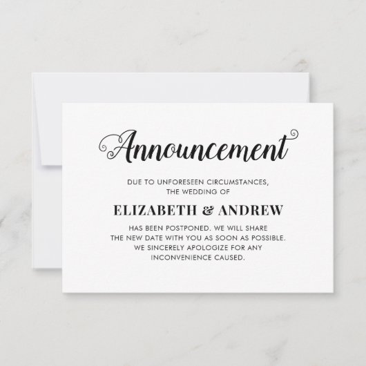 Verandering van plannen opnieuw gegoten weduwschap aankondiging (Voorkant)