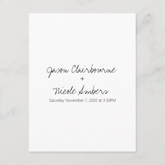 Verandering van plannen Postponbruiloft Informatiekaartje (Achterkant)