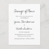 Verandering van plannen Postponbruiloft Informatiekaartje (Voorkant)