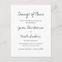 Verandering van plannen Postponbruiloft