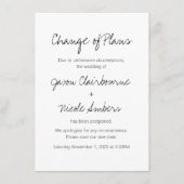 Verandering van plannen Postponbruiloft Informatiekaartje (Voorkant)