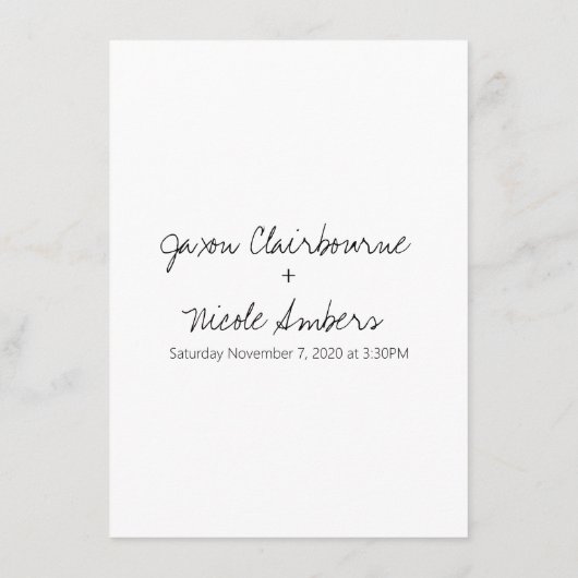 Verandering van plannen Postponbruiloft Informatiekaartje (Achterkant)