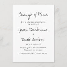 Verandering van plannen Postponbruiloft