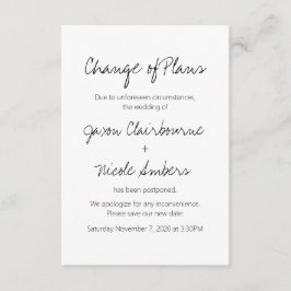 Verandering van plannen Resscheduling foto bruilof Kaart