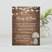 Verandering van Plannen Rustieke Baby's Breath Sli Kaart (Staand voorkant)