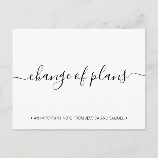 Verandering van plannen Sociale uitsplitsing spare Aankondigingskaart (Voorkant)