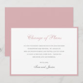 Verandering van plannen Stusty Roos Roze bruiloft  Save The Date (Voorkant / Achterkant)