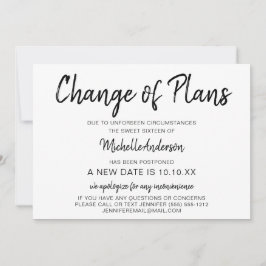 Verandering van plannen Sweet Sixteen