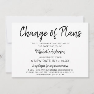 Verandering van plannen Sweet Sixteen