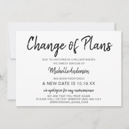 Verandering van plannen Sweet Sixteen met RSVP