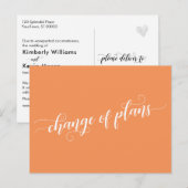 Verandering van plannen Tangerine Postponed Weddin Briefkaart (Voorkant / Achterkant)