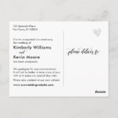 Verandering van plannen Tangerine Postponed Weddin Briefkaart (Achterkant)