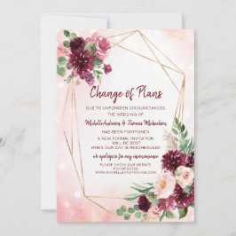 Verandering van Plannen Trouw Aquarel Wijn Bloem Save The Date