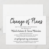 Verandering van plannen Trouw Eenvoudig Zwart en W Save The Date (Voorkant / Achterkant)