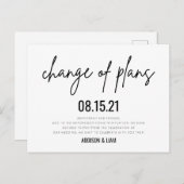 Verandering van plannen Trouw save the date Aankondigingskaart (Voorkant / Achterkant)