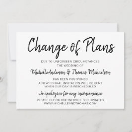 Verandering van Plannen Trouwdag Eenvoudig Zwart e Save The Date