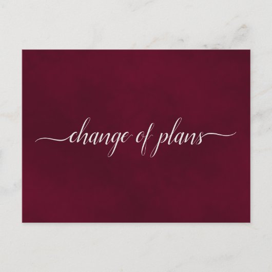 Verandering van Plannen Trouwen Uitgesteld Eenvoud Aankondigingskaart (Voorkant)