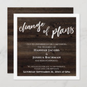 Verandering van Plannen Uitgesteld Bruiloft Rustie Kaart (Voorkant / Achterkant)