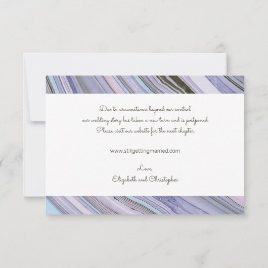 Verandering van plannen uitgesteld chique moderne  save the date (Achterkant)