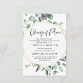 Verandering van plannen uitgesteld Eucalyptus Lave Kaart (Voorkant / Achterkant)