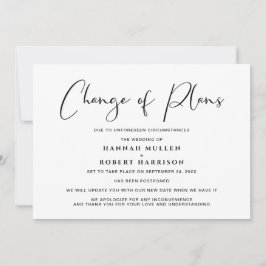 Verandering van plannen Uitgesteld Geannuleerd Zwa Aankondiging