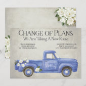 Verandering Van Plannen Uitgesteld Oude Blauwe Tru Aankondiging (Voorkant / Achterkant)