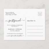 Verandering van Plannen | Uitgestelde Bruiloft Aankondigingskaart (Achterkant)