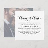 Verandering van plannen uitgestelde bruiloft foto aankondiging (Voorkant / Achterkant)