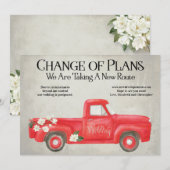 Verandering Van Plannen Uitgestelde Rode Truck Huw Aankondiging (Voorkant / Achterkant)