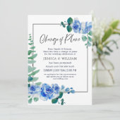 Verandering van plannen uitgestelde stosterblauwe kaart (Staand voorkant)