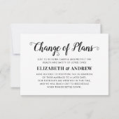 Verandering Van Plannen Uitgestelde Trouwfoto Mode Aankondiging (Achterkant)