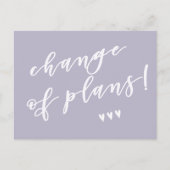 Verandering van plannen! Uitstel wegens Corona Briefkaart (Voorkant)
