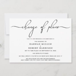 Verandering van plannen Uitstel zwart wit Aankondiging