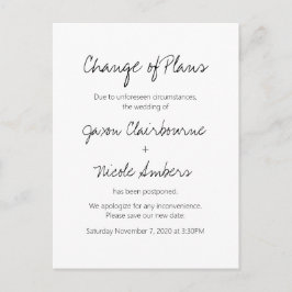 Verandering van plannen voor het uitstellen van ee briefkaart