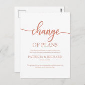 Verandering van plannen voor uitstel van het Roos  Briefkaart (Voorkant / Achterkant)