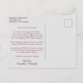 Verandering van plannen Weddenschap Uitgestelde be Aankondigingskaart (Achterkant)