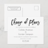 Verandering van plannen White Black Uitgestelde br Aankondigingskaart (Voorkant / Achterkant)