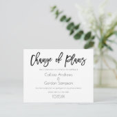 Verandering van plannen White Black Uitgestelde br Aankondigingskaart (Staand voorkant)