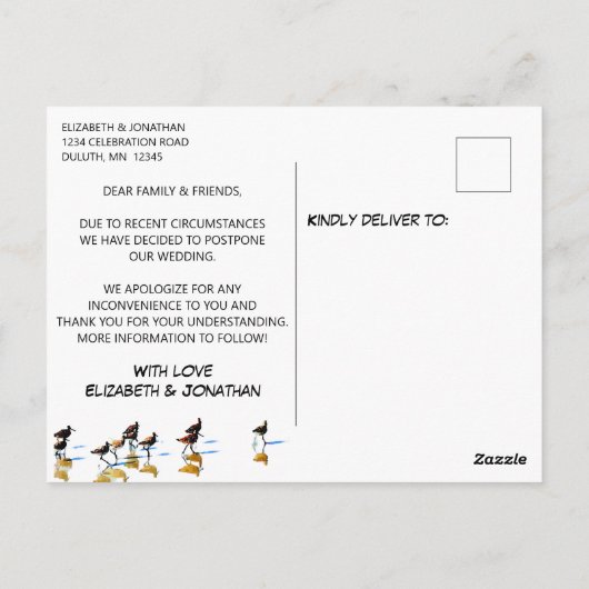 Verandering van Plannen Zandlopers op het Strand B Briefkaart (Achterkant)