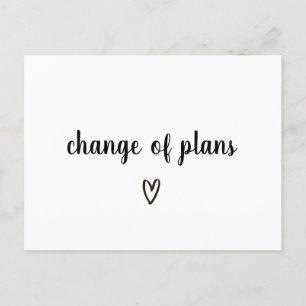 Verandering van plannen Zwart en wit hart uitgeste Aankondigingskaart