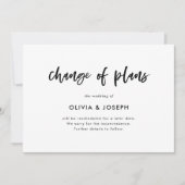 Verandering van plannen | Zwart-wit Casual script Aankondiging (Voorkant)